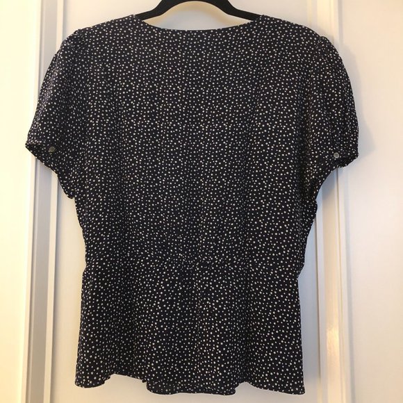NEW JCREW $78.00 Button-up peplum top in star print Sz6 Navy/White J1462 - Picture 4 of 5